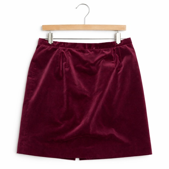 Vintage Burgundy Velvet A-Line Skirt Talbots Size 18 NWT - Picture 2 of 11